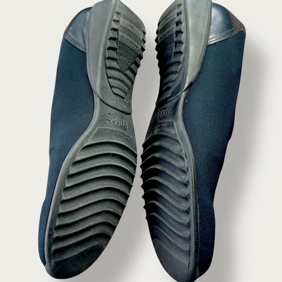 Munro Womens 8N Fabric Leather Loafer Comfort Shoes Casual Navy Black Stretchy - Picture 8 of 12